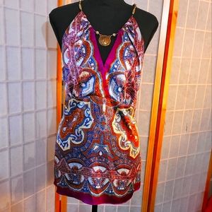 Shiny and Chic Paisley & Bead Top